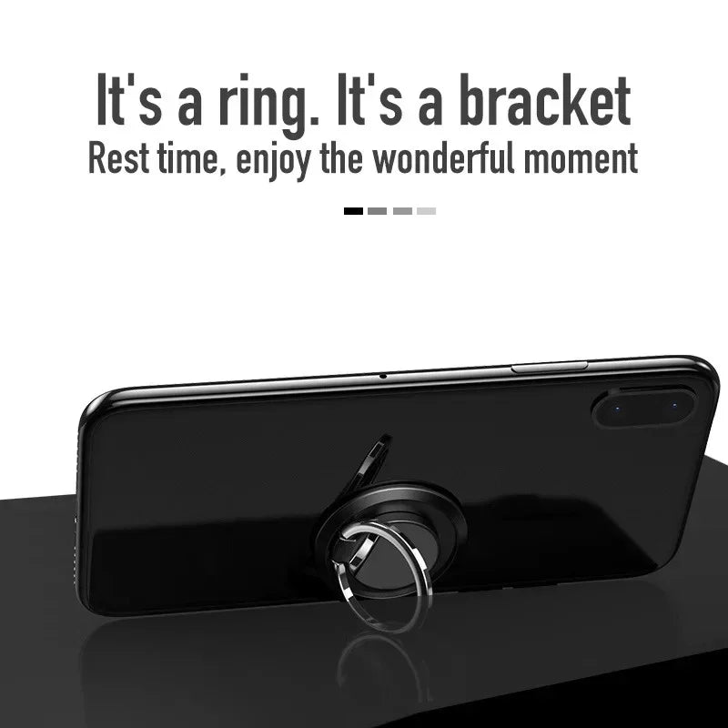 Finger Ring Holder Stand Grip 360 Rotating for Mobile Phone with Car Magnetic Mount