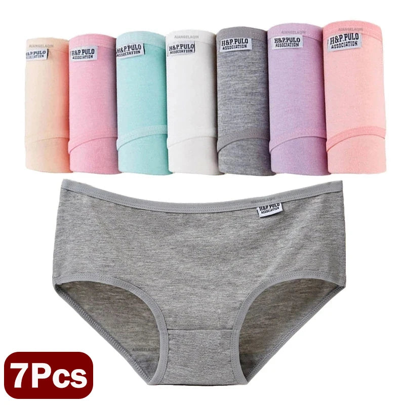 7Pcs/Lot Plus Size Women's Panties Cotton Briefs Sexy Lingeries Underwear M-4XL - Allurra Store