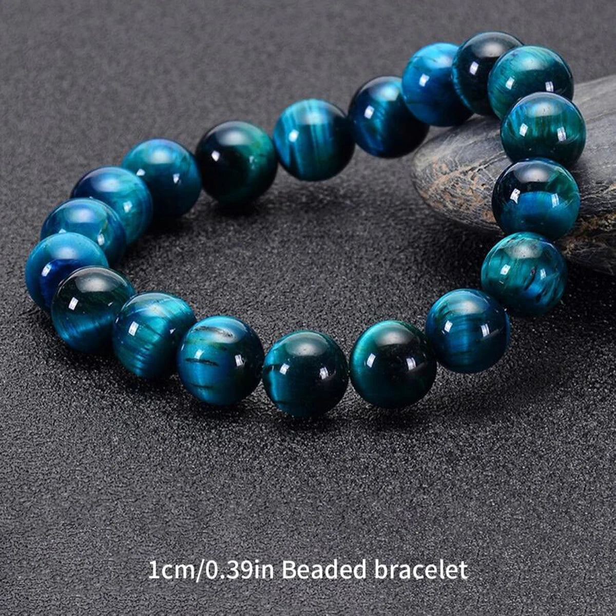 1Pc Minimalist Blue Tiger Eye Stone Bracelet - 6/8/10mm Natural Beaded Jewelry for Daily Wear