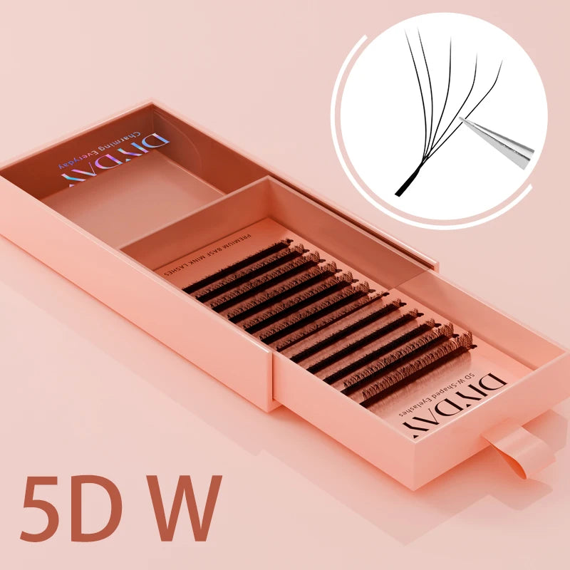 DIYDAY W-Shape Eyelash Extensions - 3D to 8D Premade Fan Bloom Effect Lashes for Natural Soft Beauty Makeup