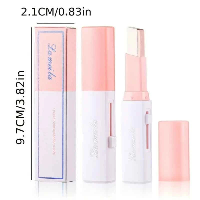 Two Color Gradient Eyeshadow Stick for Three Dimensional Natural Look Without Taking Off Makeup