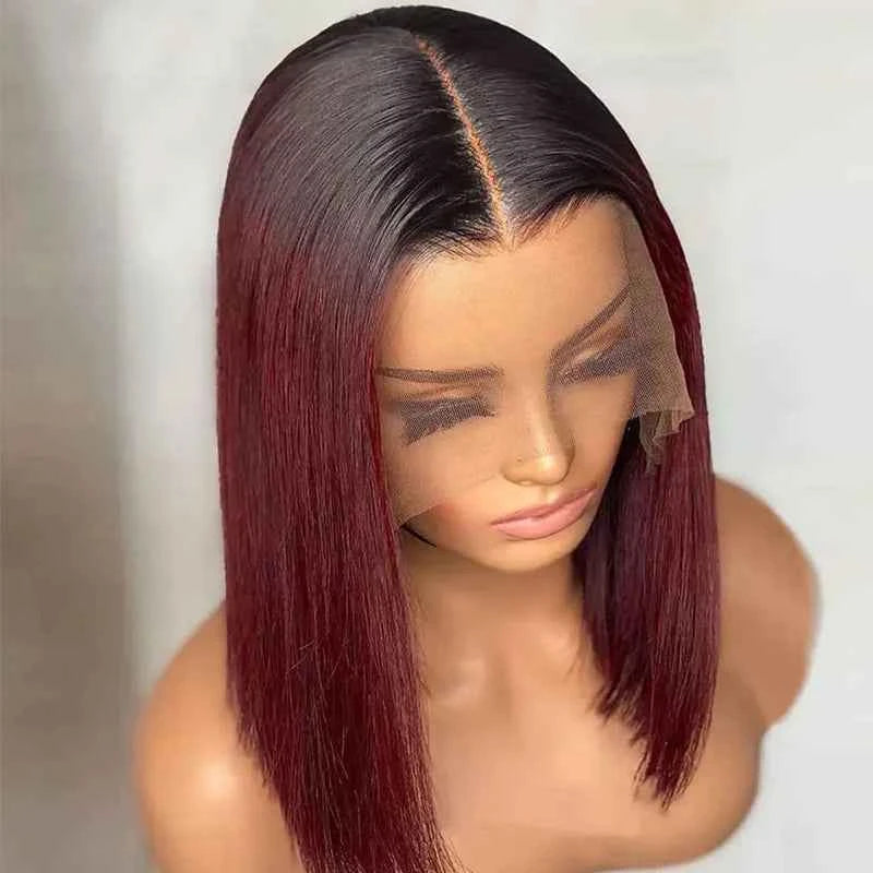 Burgundy Short Straight Bob Wig