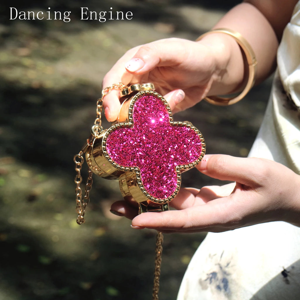 Luxury Evening Clutch Bag - Mini Small Purse, Acrylic Shiny Designer Handbag for Party and Wedding