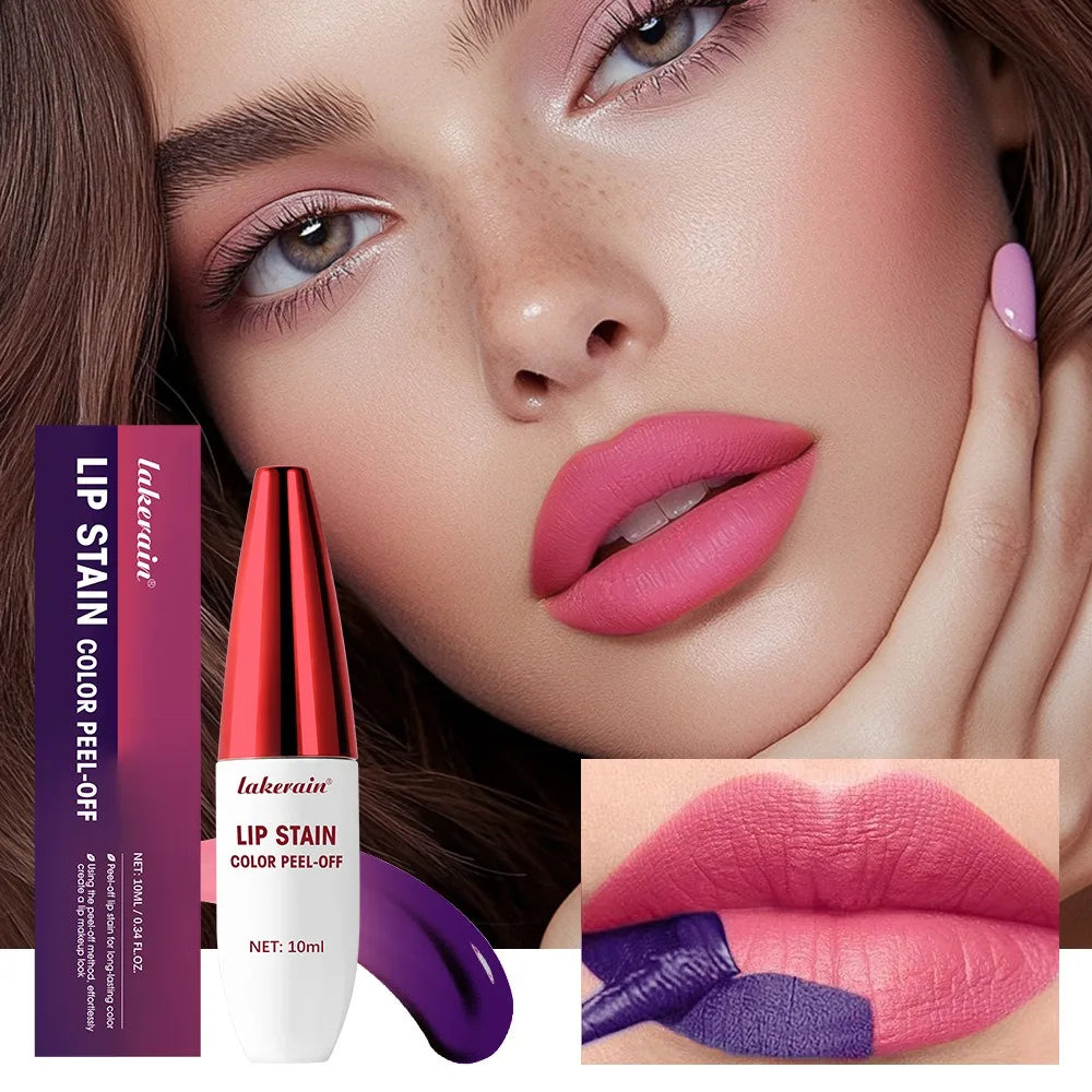 Peel Off Rose Pink Lip Gloss - Matte Contour Tattoo Lip Stain Waterproof & Transfer Resistant Natural Tint - Allurra Store