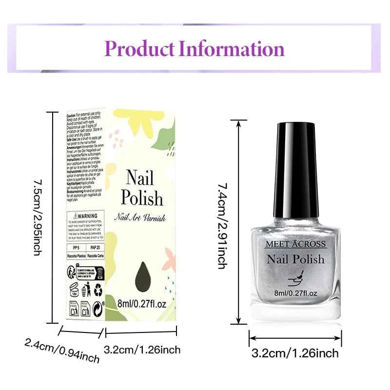 Metallic Nail Polish for Stunning Mirror Effect – 8ml