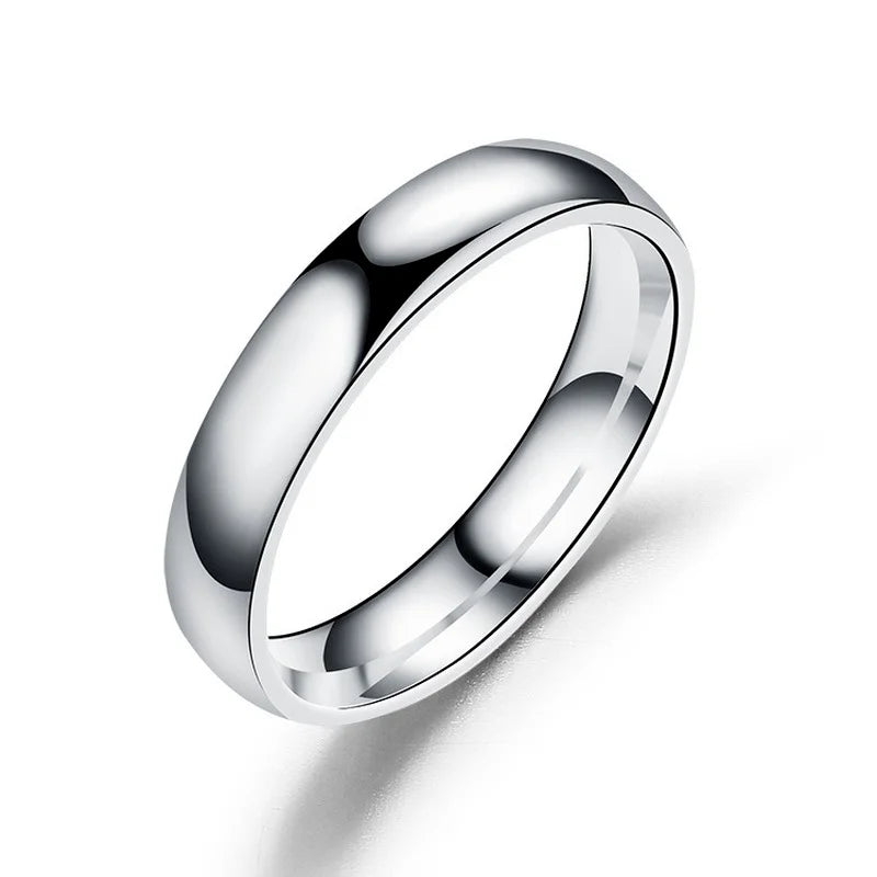 Simple 6mm Titanium Wedding Ring for Women and Men - High Polished Stainless Steel Couple Jewelry Gifts