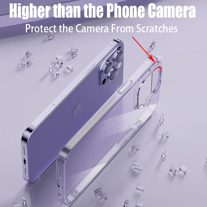 Back Cover Clear Transparent Phone Case for iPhone 16, 15, 14, 13, 12, 11, XS Max, XR, 8, 7 Plus - Soft TPU Silicone Clear Transparent Phone Case iPhone