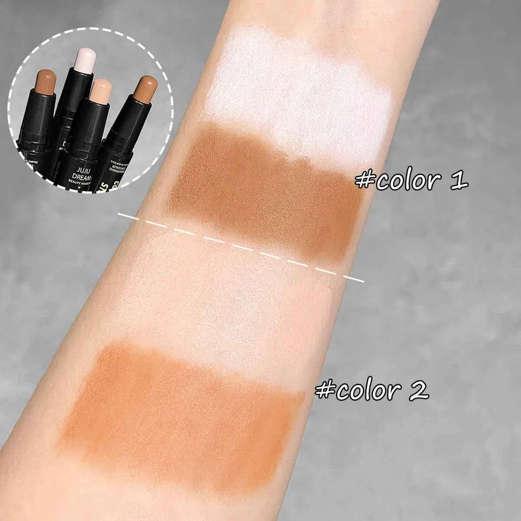 Foundation and Concealer Contour Stick - Long-Lasting Dual-Ended Contour Stick for Dark Circle Correction