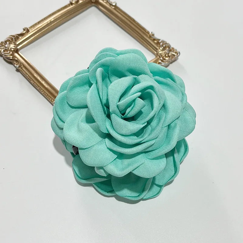 French Fabric Rose Hair Clips - Elegant Hair Claw Clips for Women and Girls, Stylish Barrette and Hair Accessories Gift