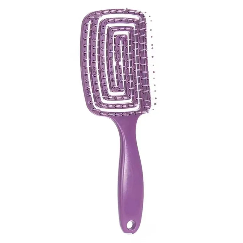 Elastic Massage Comb - 1Pcs Hollow Out Hair Brush for Scalp Massage, Detangling, and Fast Blow Drying Tool