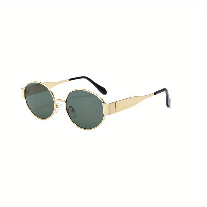Trendy Oval Sunglasses with Metal Frame - Classic Shades