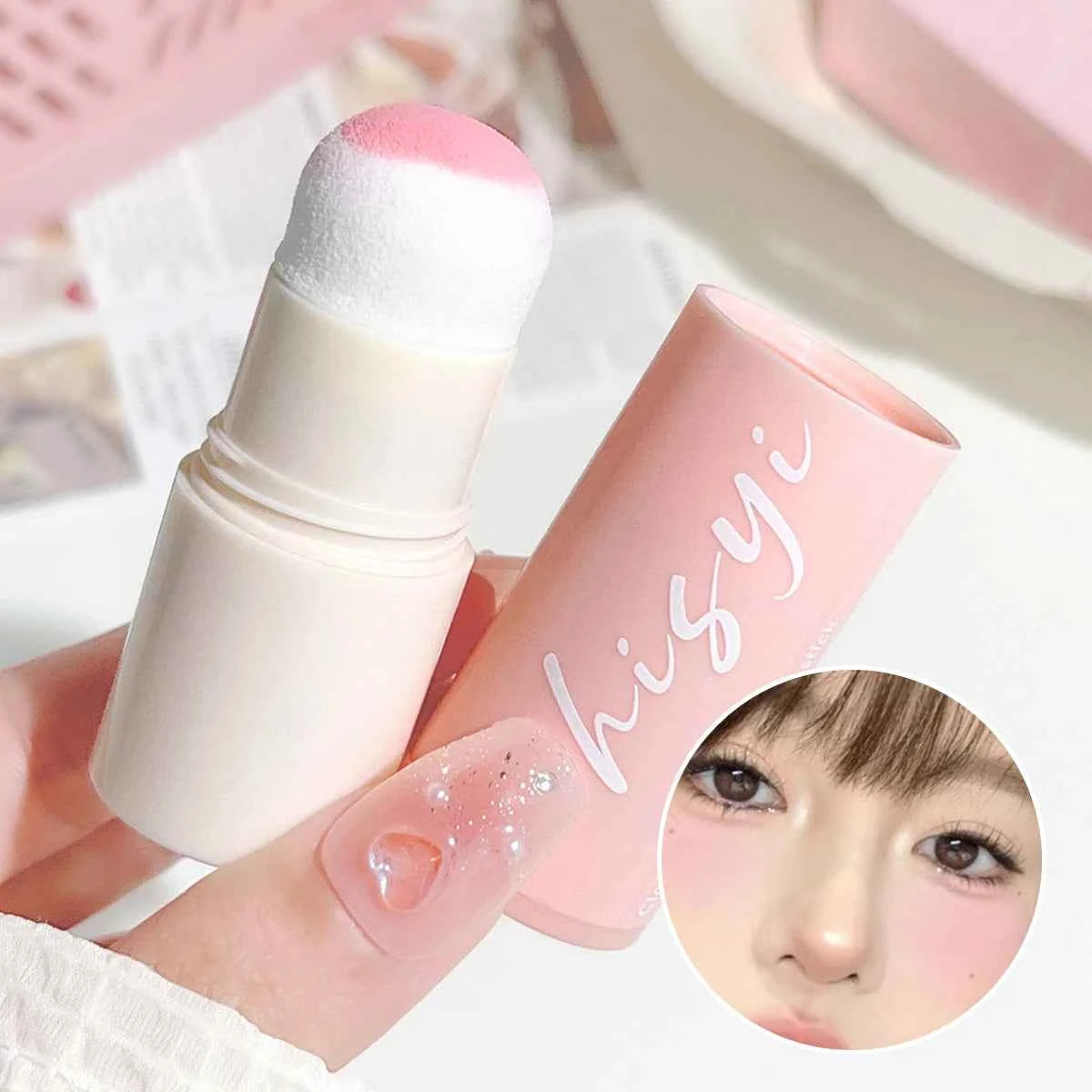 Velvet Mist Blush Stick - Achieve Luscious Lips and Cheeks with Korean Style Makeup