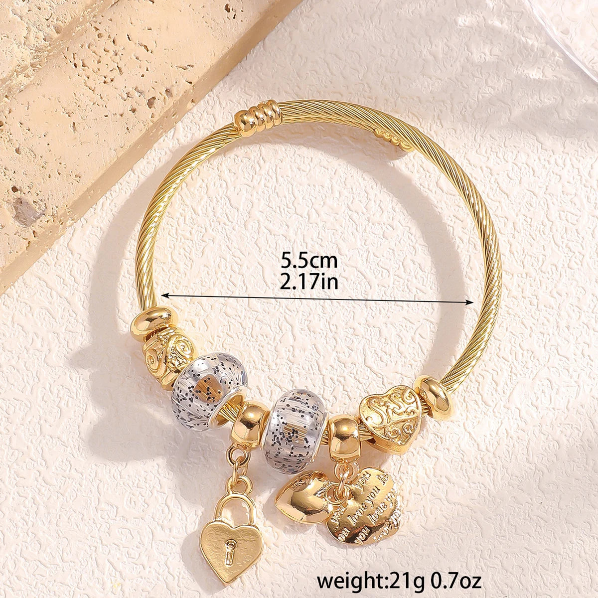 Women’s Beaded Bracelet with Multi-Element Design