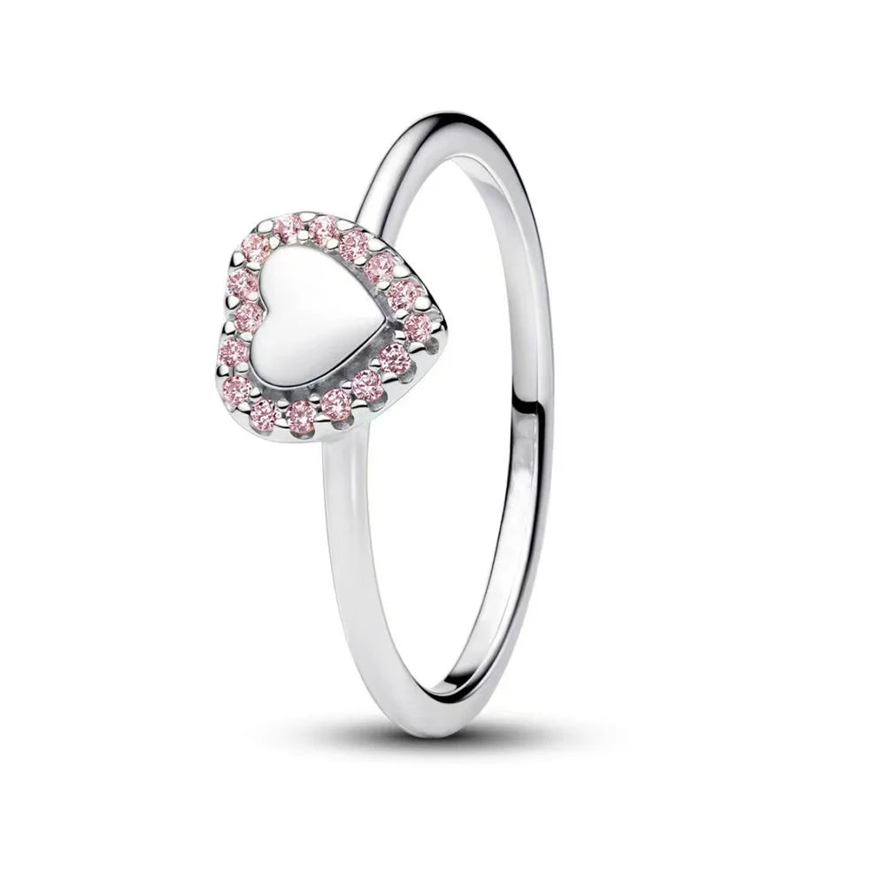 925 Sterling Silver Princess & Crystal Rings - Stunning 925 Sterling Silver Rings with Crystals