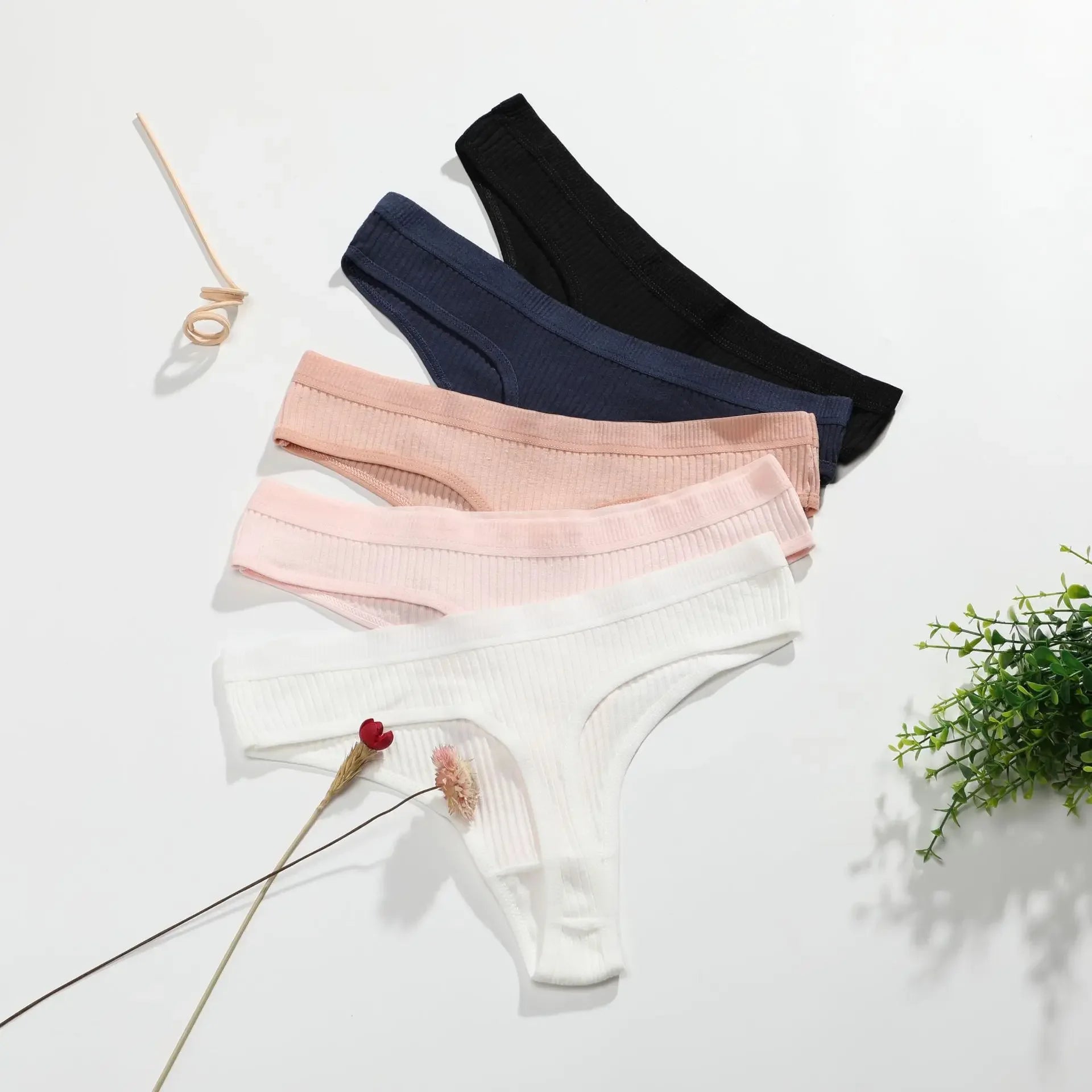 10Pcs Women's Cotton Thong Underwear Set - Soft, Comfortable, and Fashionable Sports Pants - Allurra Store