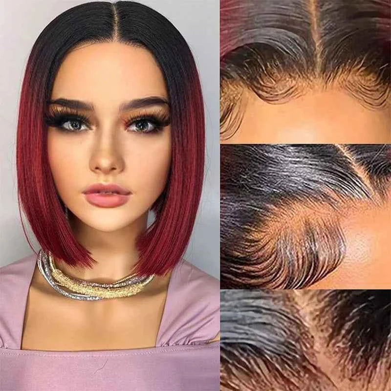 Burgundy Short Straight Bob Wig