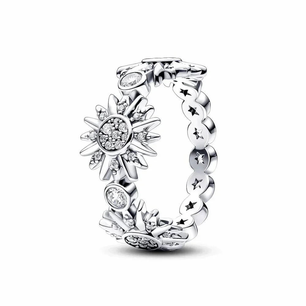 925 Sterling Silver Princess & Crystal Rings - Stunning 925 Sterling Silver Rings with Crystals