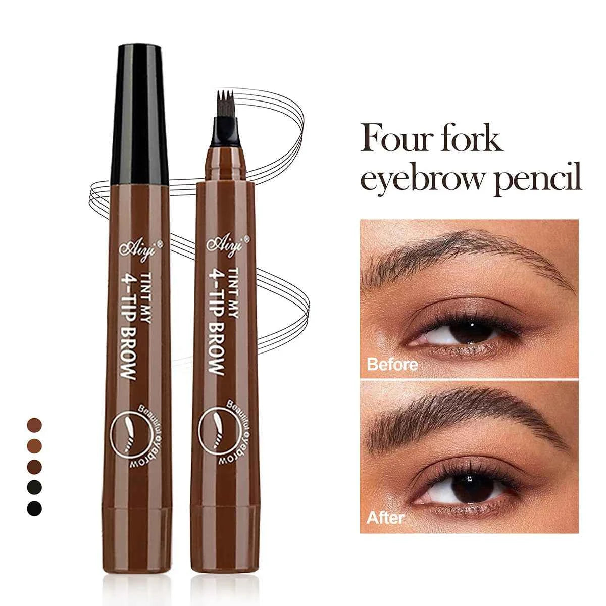 Microblading Eyebrow Pencil - Waterproof 4 Fork Design Available in 5 Colors