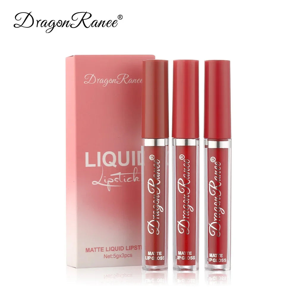 3 PCS Liquid Lipsticks Set - Long Lasting Waterproof Matte Lipsticks for Women - Korean Beauty Cosmetics - Allurra Store