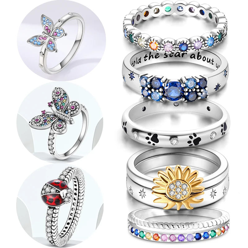 Silver-Plated Daisy Ring - Luxury Stackable Fine Jewelry for Any Occasion