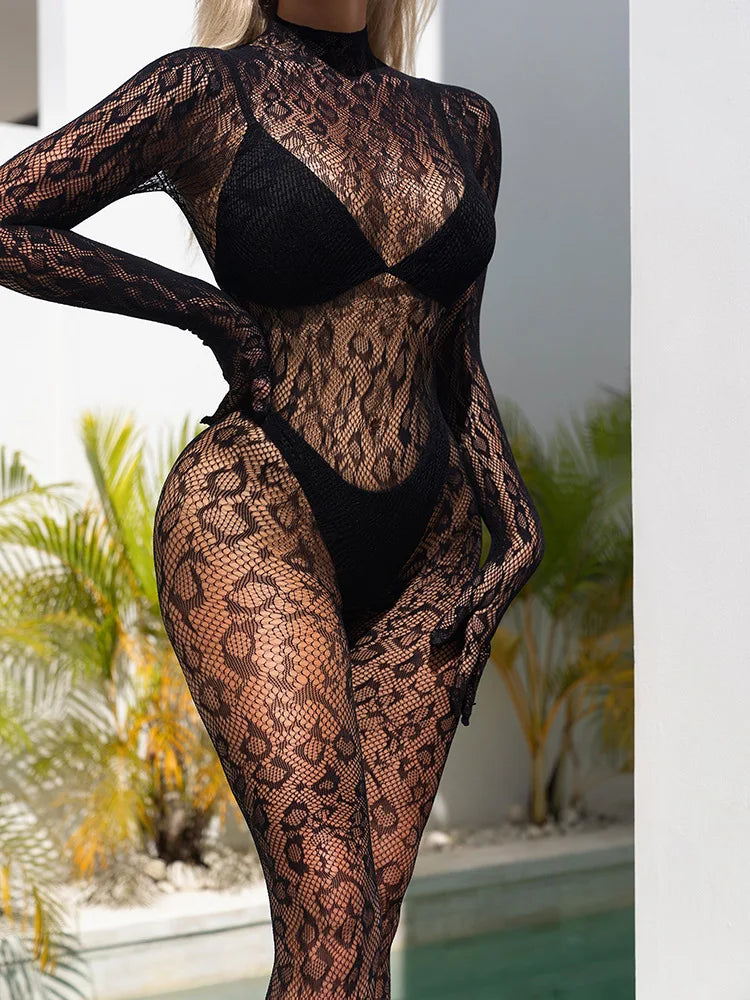 Simplejewel Women's Fishnet Bodysuit - Sexy See-through Jumpsuit Nightwear Lingerie Babydoll 1pcs/2pcs