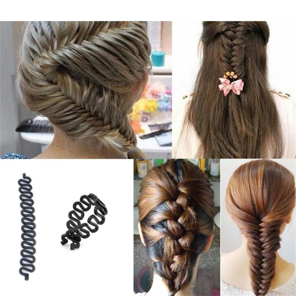 1-6 Pcs Set Magic Hair Braided Tool for Women and Girls - Donut Bun Maker Hairpins and Twist Hair Clip Styling Accessory