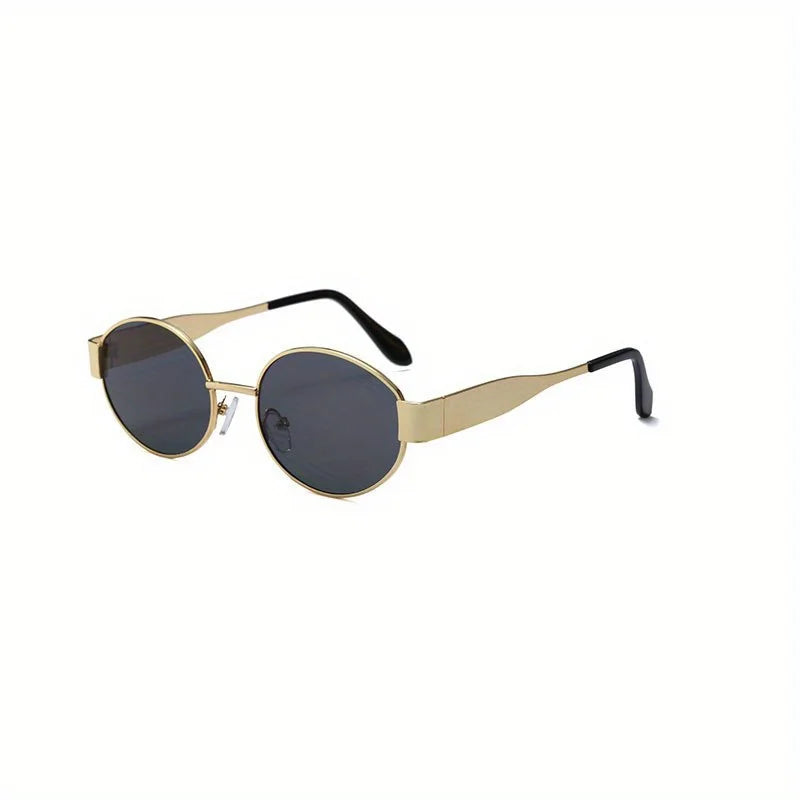 Trendy Oval Sunglasses with Metal Frame - Classic Shades