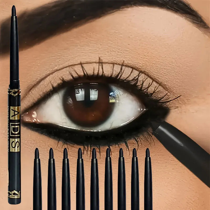 3PCS/9PCS Waterproof Black Eyeliner Pencil - Long-Lasting, Smudge-Proof, Sweat-Resistant for Bold Eye Makeup, Perfect Gift
