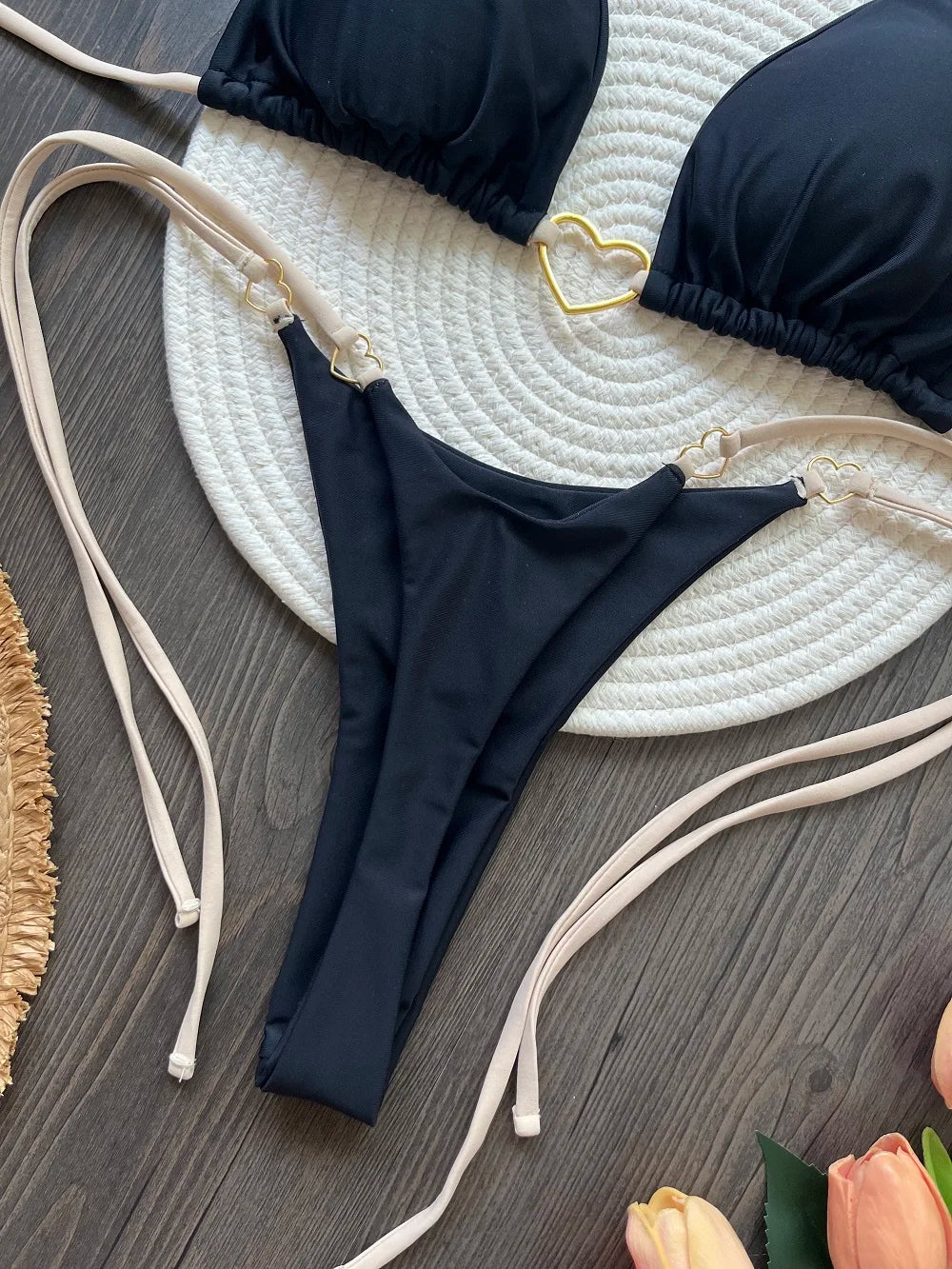 RUOTONSEPT Sexy Halter Bikini Set Women's Two-Piece Triangle Thong Swimwear Bathing Suit - Allurra Store