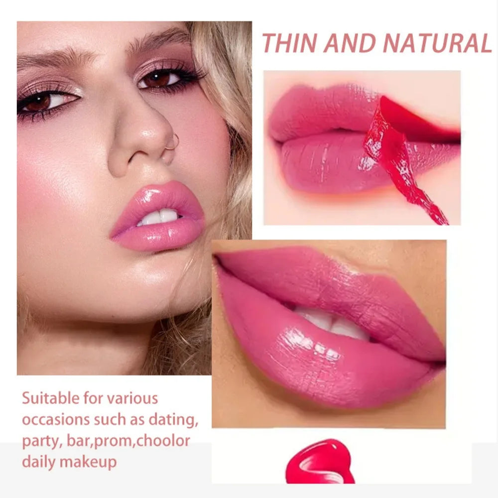 4 Color Liquid Peel-off Lip Gloss Waterproof Long-lasting Matte Lipstick Non-stick Cup Moisturizing Lip Tattoo Pigment for All-Day Wear - Allurra Store