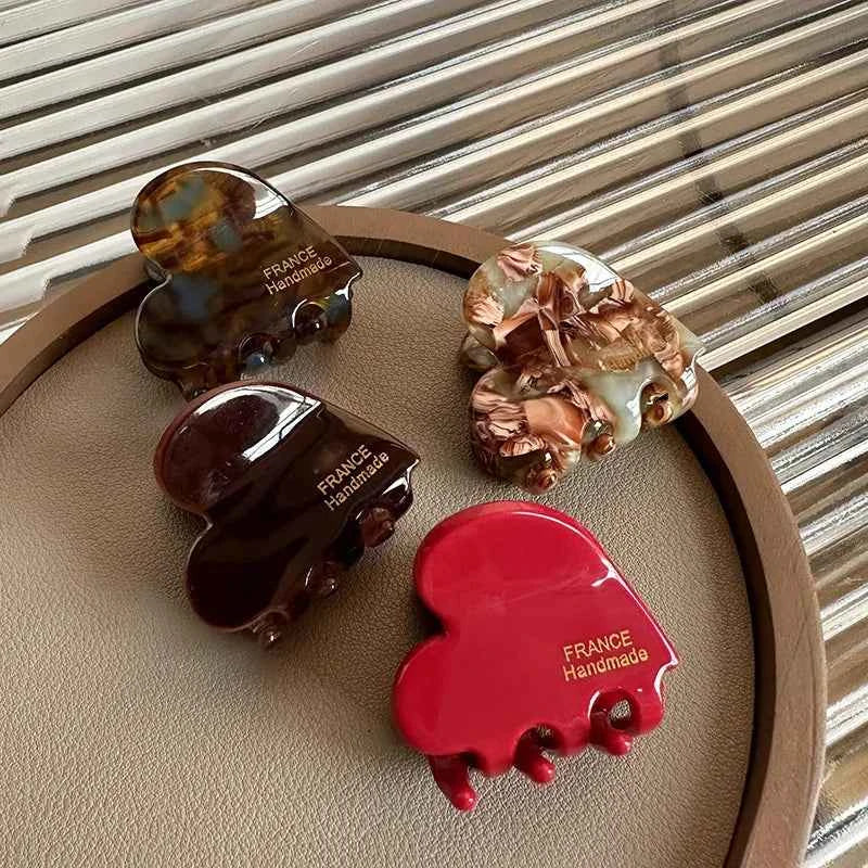 Small Heart Shaped Hair Clips