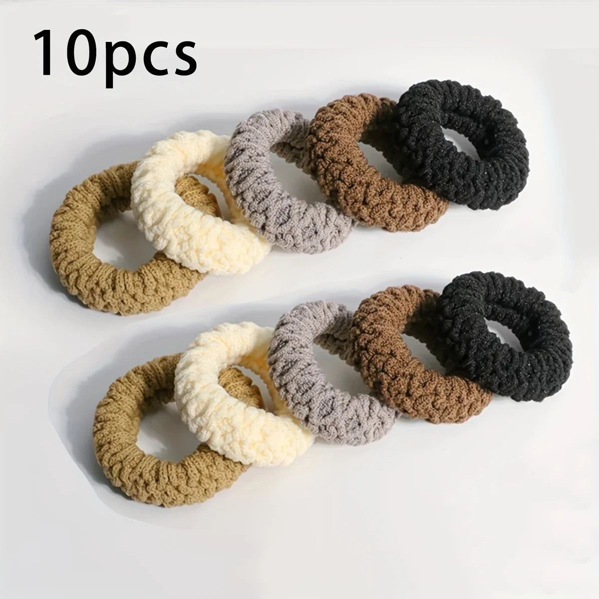 Upgraded Hair Ties - 10pcs Thick & Wide Durable Elastic for Fashionable Ponytails and Buns