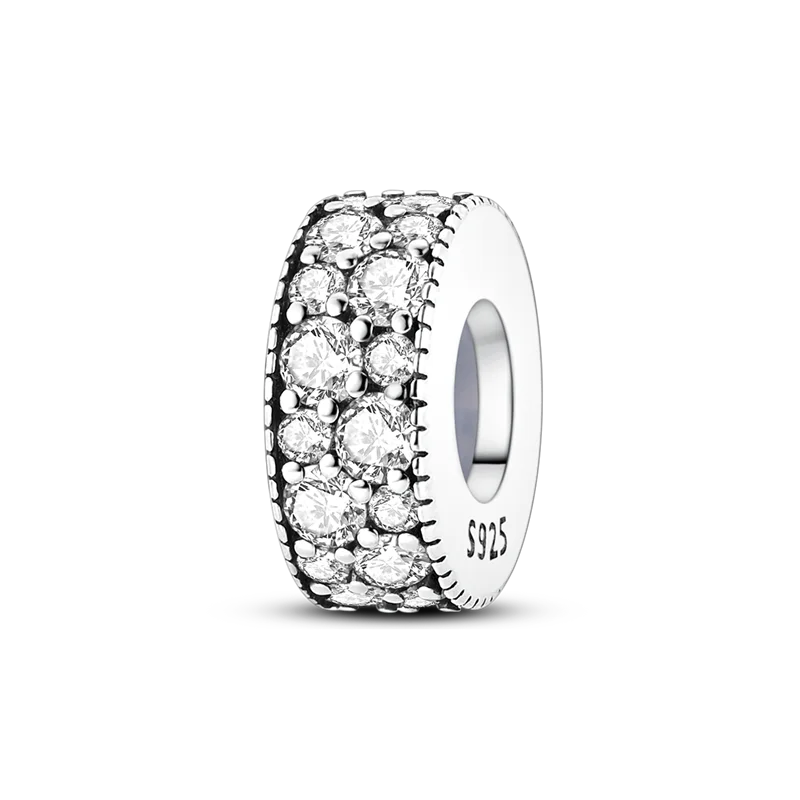 100% 925 Sterling Silver Butterfly Charm with Rainbow Zircon Colorful Dragon Shaped Silicone Stopper for DIY Bracelets Jewelry