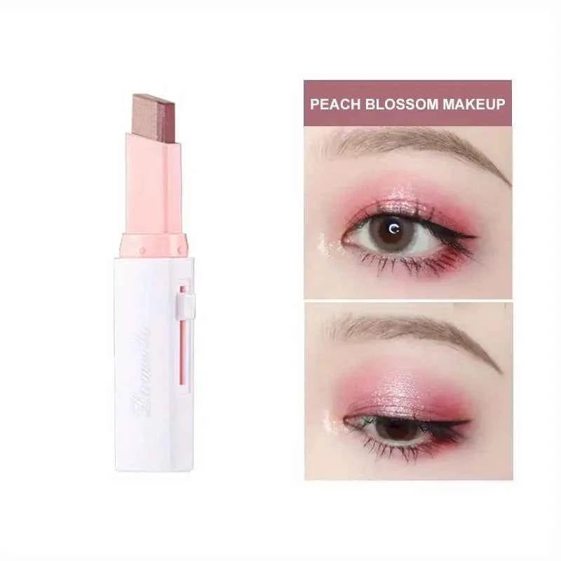 Two Color Gradient Eyeshadow Stick for Three Dimensional Natural Look Without Taking Off Makeup
