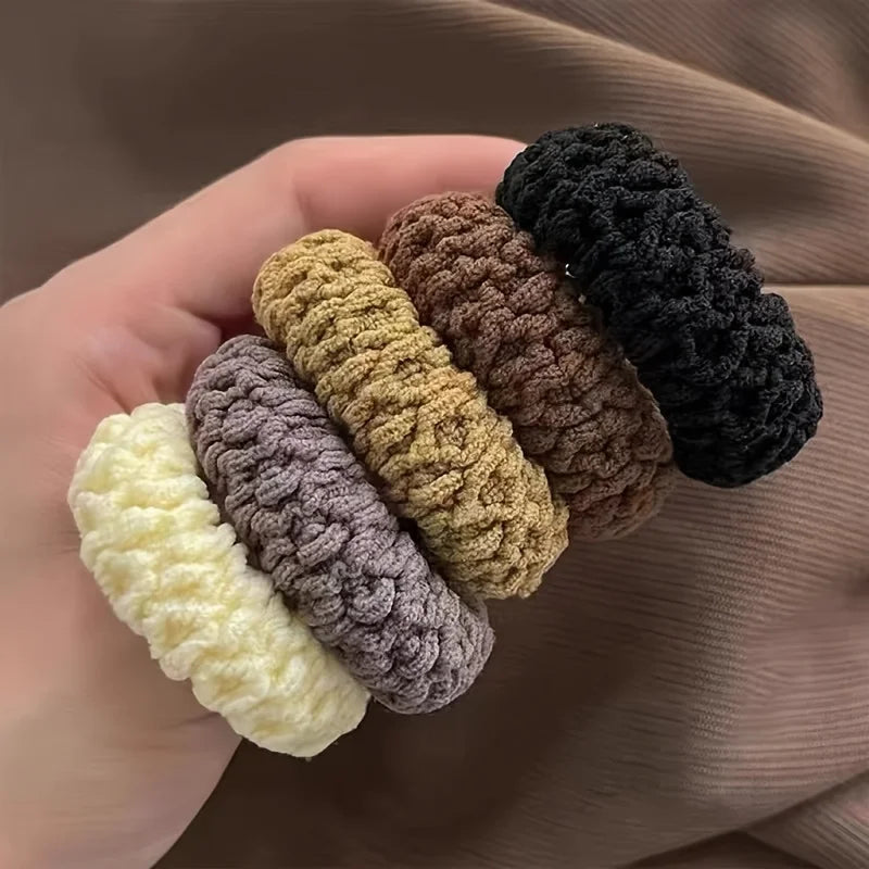 Upgraded Hair Ties - 10pcs Thick & Wide Durable Elastic for Fashionable Ponytails and Buns