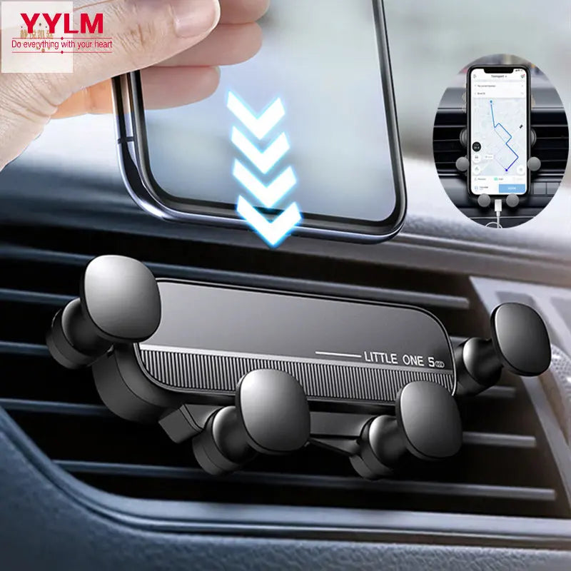 Gravity Car Phone Holder - Universal Air Vent Mount for iPhone 13, 12, Xiaomi, and GPS Stand
