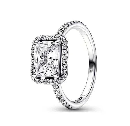 925 Sterling Silver Princess & Crystal Rings - Stunning 925 Sterling Silver Rings with Crystals