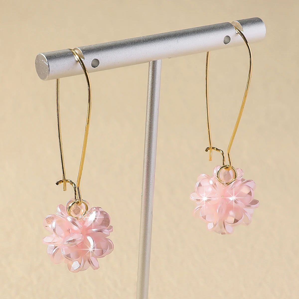 2PC Women's Fashion Pearl Earrings - DIY Petal Ball Design for Outdoor Travel, Carnival, and Party Gifts