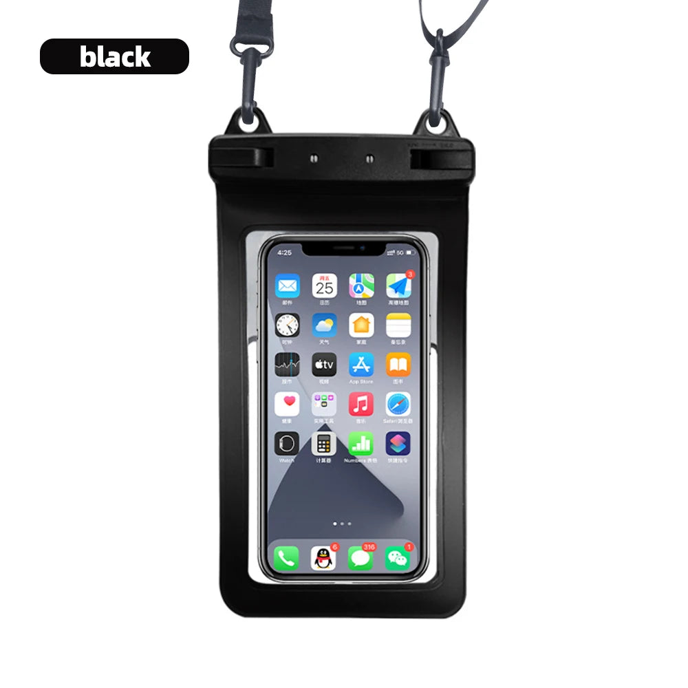 Waterproof Phone Case for Underwater Adventures, Snow, and Rainforest - Large Mobile Phone Transparent Dry Bag Pouch