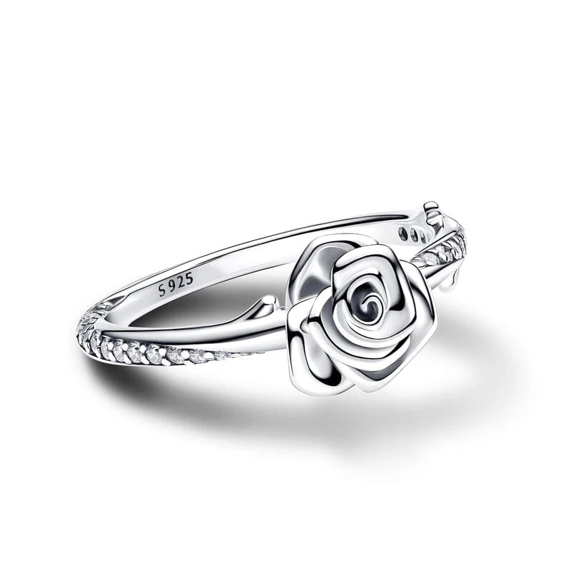 Hot Sale 925 Silver Rose Ring - Exquisite Fashion Jewelry for Women at Parties and Weddings