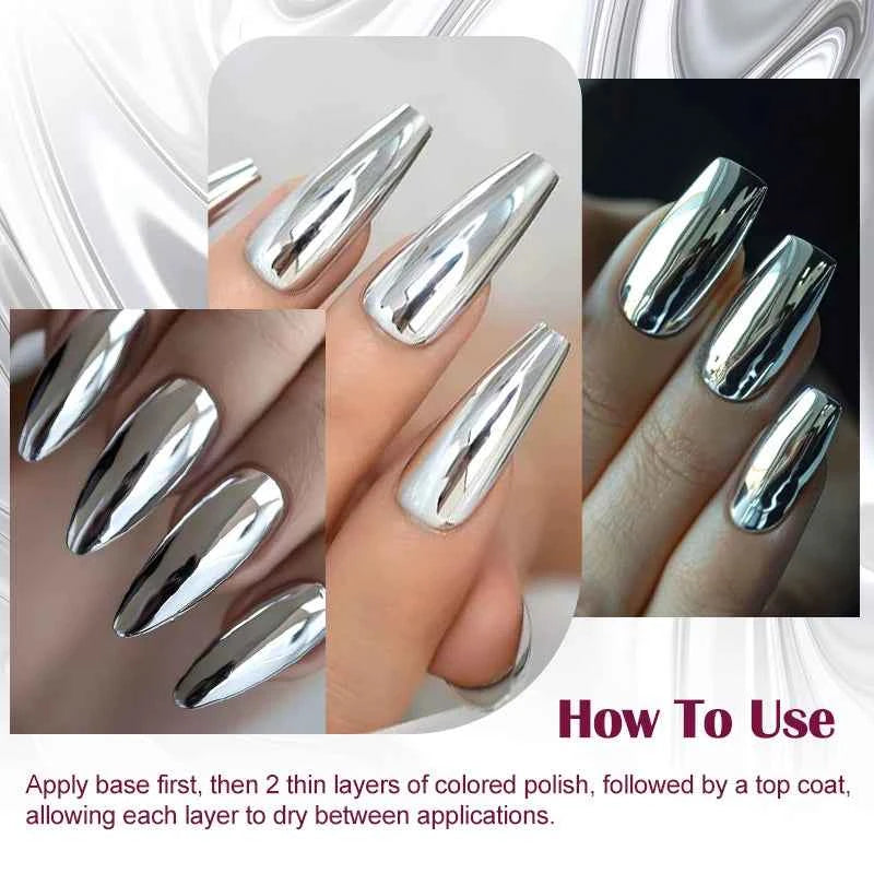 Metallic Nail Polish for Stunning Mirror Effect – 8ml