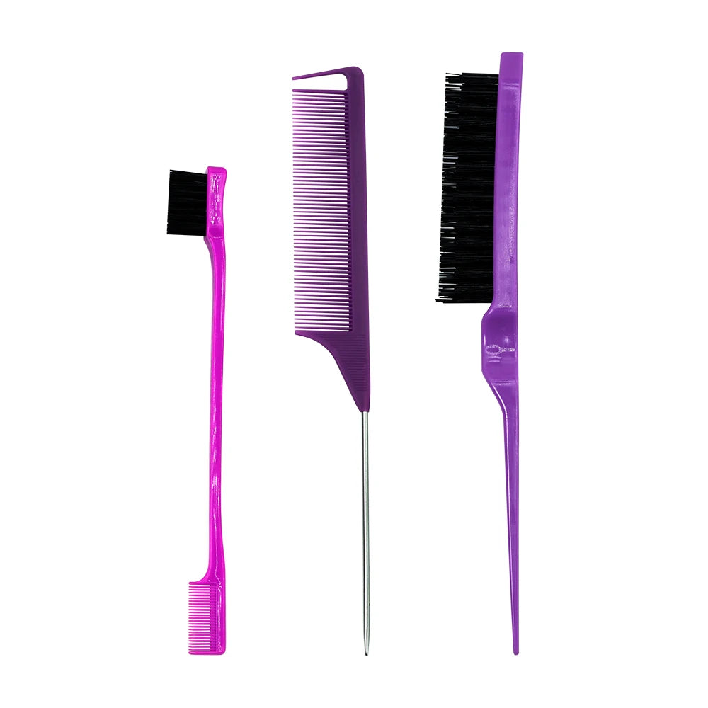 Pro Pointed Tail Comb - Anti-static Hairdressing Comb with Steel Needle Pin for Salon Styling and Barber Accessories