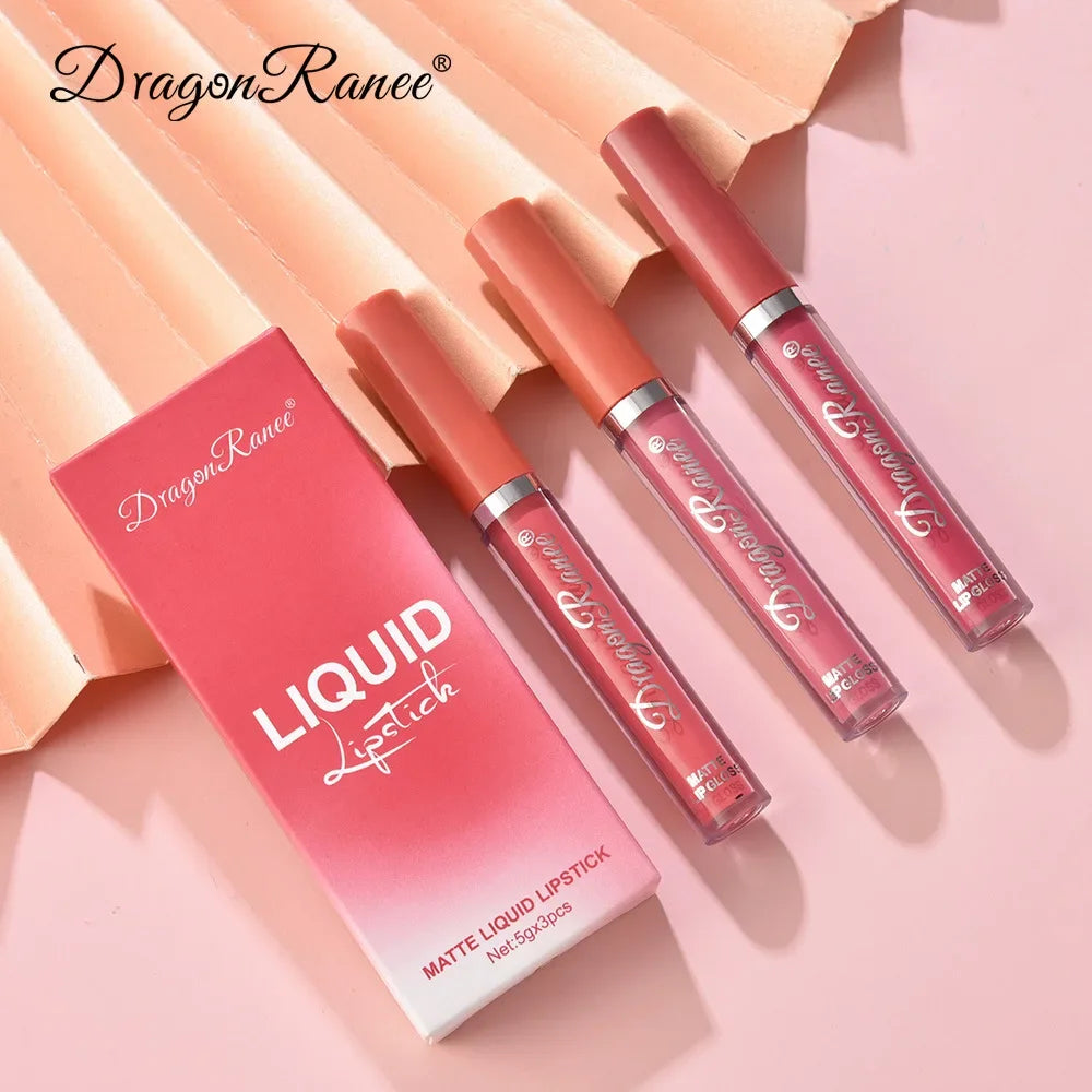 3 PCS Liquid Lipsticks Set - Long Lasting Waterproof Matte Lipsticks for Women - Korean Beauty Cosmetics - Allurra Store