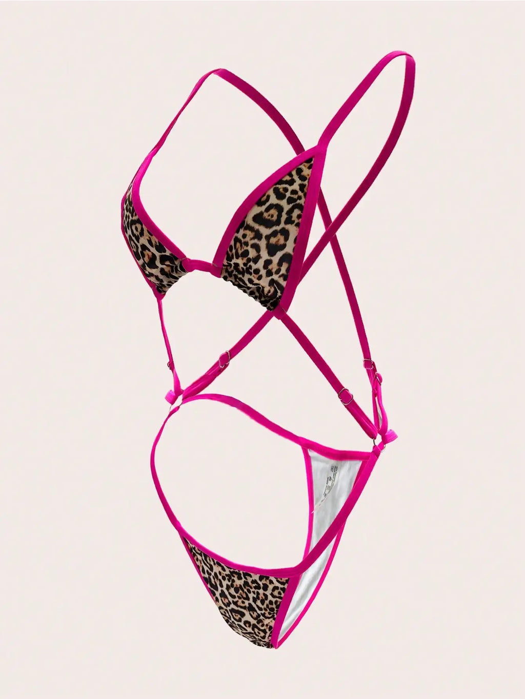 Sexy Leopard Print One-Piece Lingerie Set with Three-Point Style