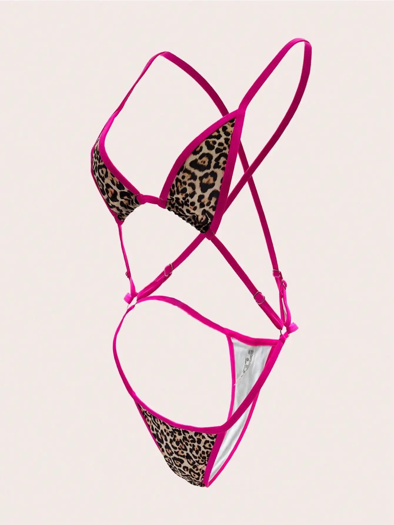 Sexy Leopard Print One-Piece Lingerie Set with Three-Point Style