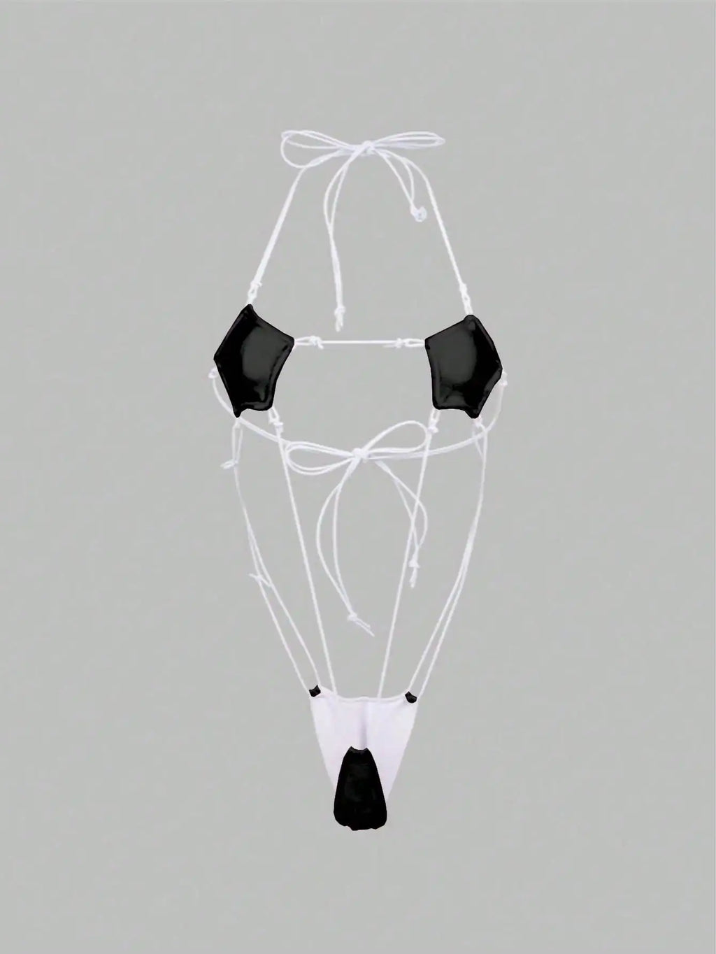 One-Piece Sexy Bodysuit for Women with Plain and Lace-Up Belt