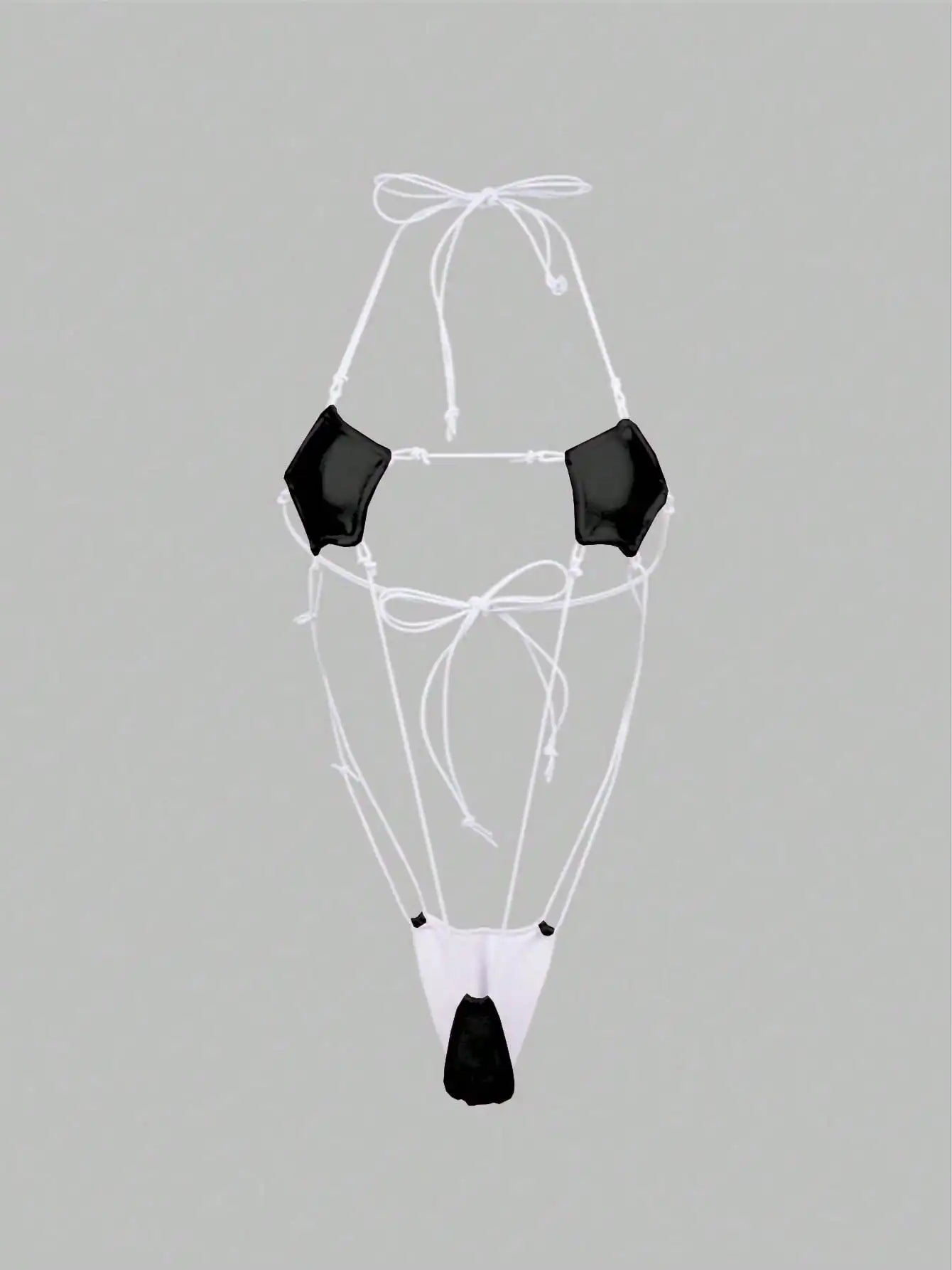 One-Piece Sexy Bodysuit for Women with Plain and Lace-Up Belt