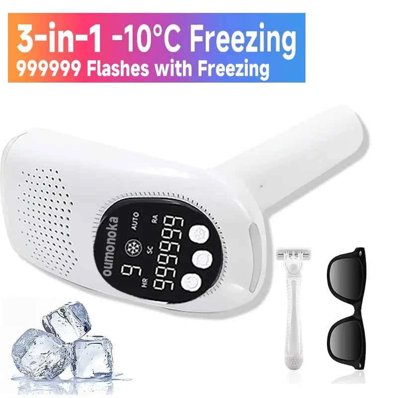 999999 Flashes IPL Laser Epilator for Women - Painless Home Hair Removal Device for Bikini and Body Use