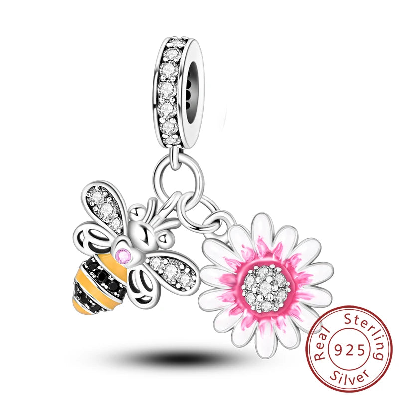 925 Sterling Silver Butterfly Charm - Firefly & Glow Charm for Bracelets