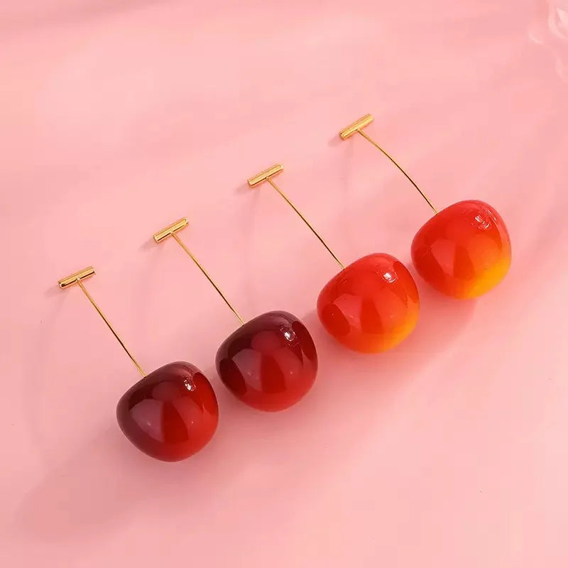 Sweet Cherry Earrings for Women - Adorable 925 Silver Studs - Ideal Gift for Girls